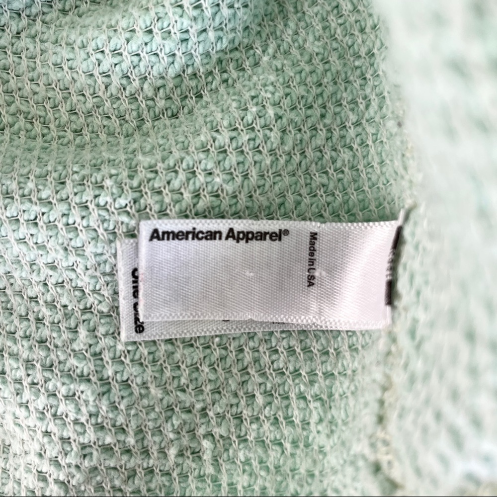 American Apparel Crop Sweater Mint Green 100% Cotton Relaxed Fit Crop Sweater OS - Picture 2 of 12